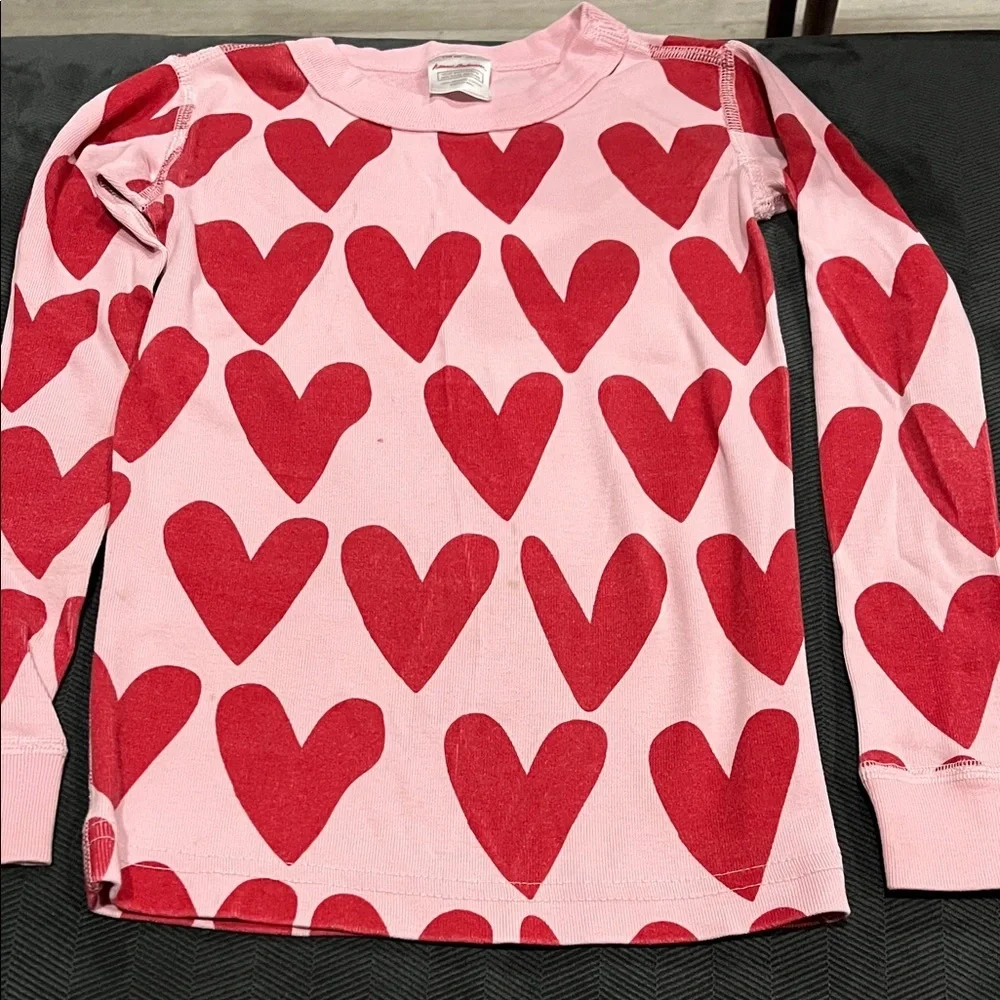Hanna Andersson  Pink & Red Heart Pajama Set - Long Sleeve